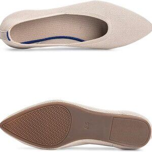 Frank Mully Women's Pointed Toe Ballet Flats - Knit - Nude - Size 8.5